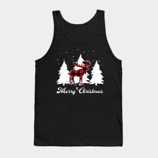 Moose Red Buffalo Plaid Christmas Matching Family Xmas Tank Top